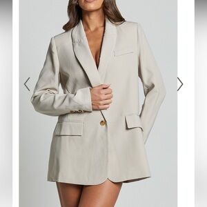 CARALINA BLAZER - OVERSIZED SINGLE BREASTED BLAZER IN STONE